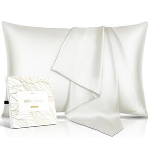 Luxurious Ioion 100% Mulberry White Silk Pillowcase